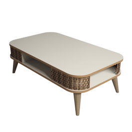 Hanah Home Eylül Mesa de Centro Crema